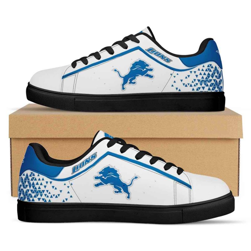 Women's Detroit Lions Low Top Leather Sneakers 001