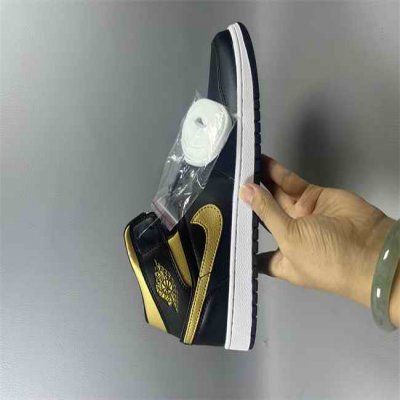 Women Running Weapon Air Jordan 1 Black/Gold Shoes 505