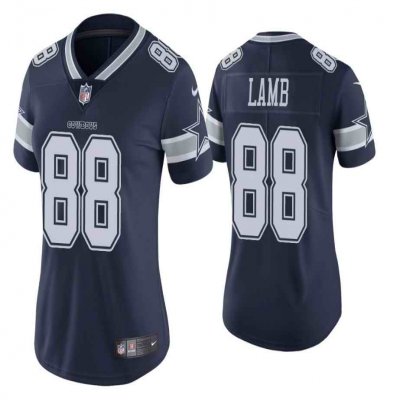 Women's Dallas Cowboys #88 CeeDee Lamb Navy Vapor Untouchable Limited Stitched Jersey'Run Small'