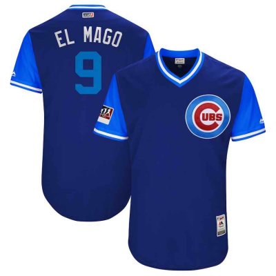 Men's Chicago Cubs #9 Javier Baez El Mago Majestic Royal/Light Blue 2018 Players' Weekend Authentic Stitched MLB Jersey