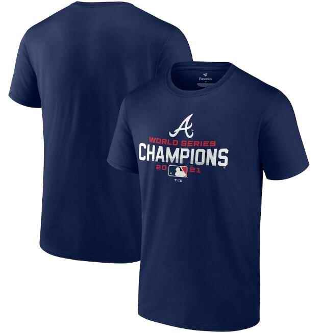 Men's Atlanta Braves 2021 Navy World Series Champions Dream Team Roster Tri-Blend T-Shirt