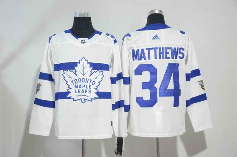 Men's Adidas Toronto Maple Leafs #34 Auston Matthews White 2018 NHL Stadium Series Stitched NHL Jersey