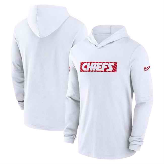 Men's Kansas City Chiefs White Sideline Performance Hoodie