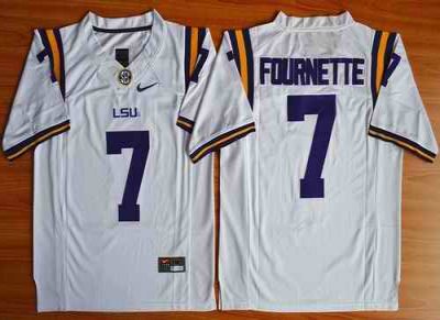 LSU Tigers #7 Leonard Fournette White Limited Stitched NCAA Jersey