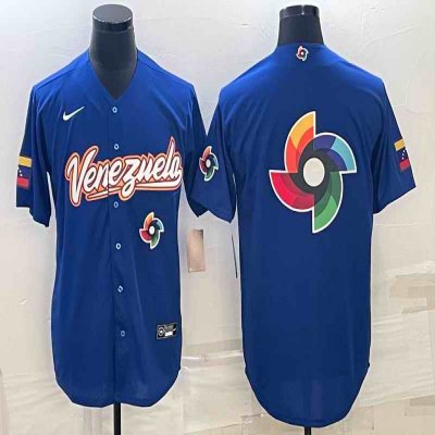 Men's Venezuela Baseball 2023 Royal World Baseball Big Logo With Patch Classic Stitched Jersey