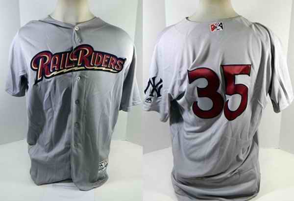 Men's Scranton Wilkes-Barre Railriders ACTIVE PLAYER Custom 2018 Gray Stitched Baseball Jersey