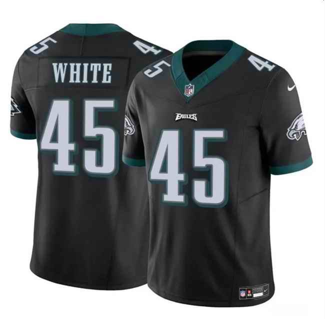 Men's Philadelphia Eagles #45 Devin White Black 2023 F.U.S.E Vapor Untouchable Limited Stitched Football Jersey