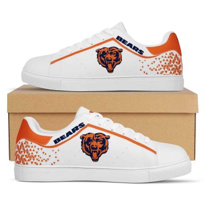 Women's Chicago Bears Low Top Leather Sneakers 002