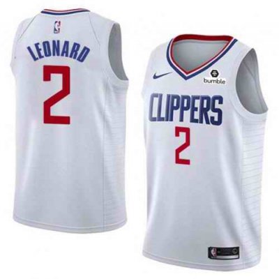 Men's Los Angeles Clippers #2 Kawhi Leonard White Stitched NBA Jersey