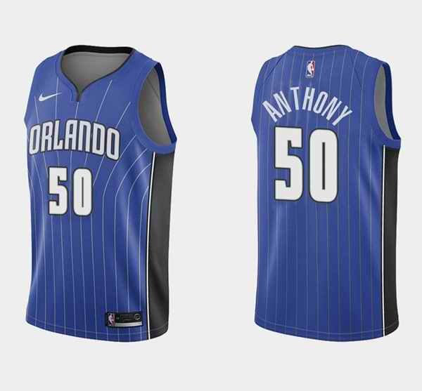 Men's Orlando Magic #50 Cole Anthony Blue Icon Edition Stitched Swingman Jersey