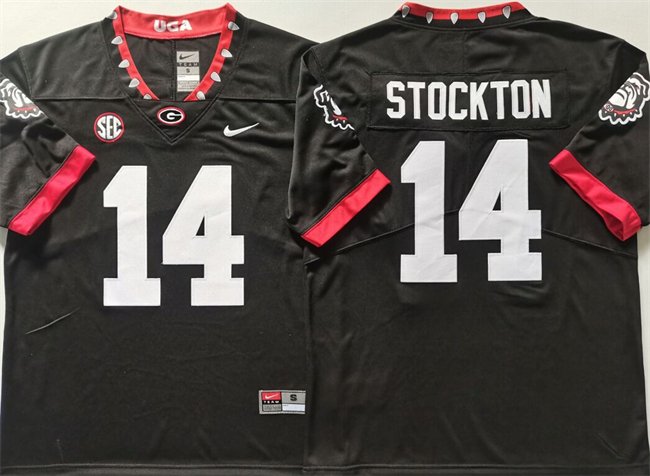 Georgia Bulldogs #14 Gunner Stockton Black Stitched Jersey