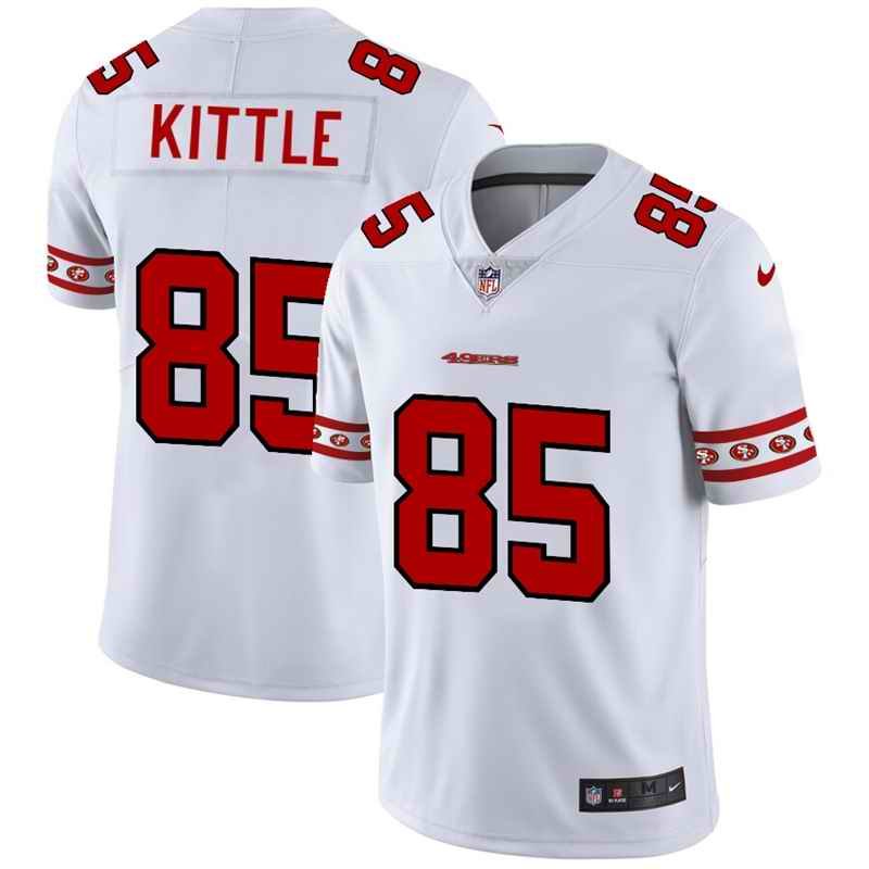 Men's San Francisco 49ers #85 George Kittle White 2019 Team Logo Cool Edition Stitched NFL Jersey