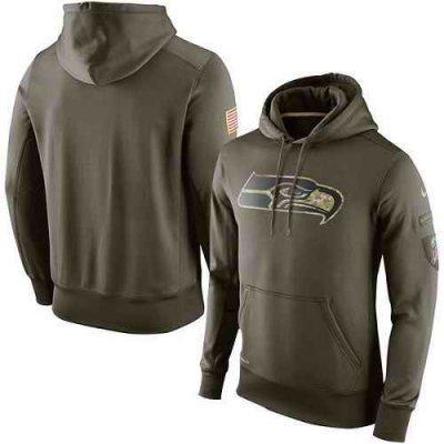 Men's Seattle Seahawks Nike Olive Salute To Service KO Performance Hoodie