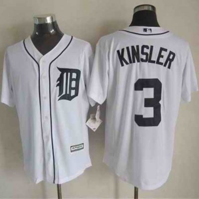 Tigers #3 Ian Kinsler White New Cool Base Stitched MLB Jersey