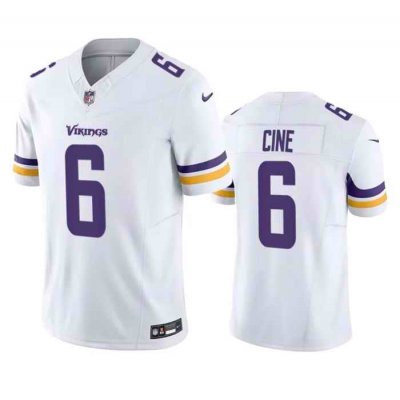 Men's Minnesota Vikings #6 Lewis Cine White 2023 F.U.S.E.  Vapor Untouchable Stitched Jersey