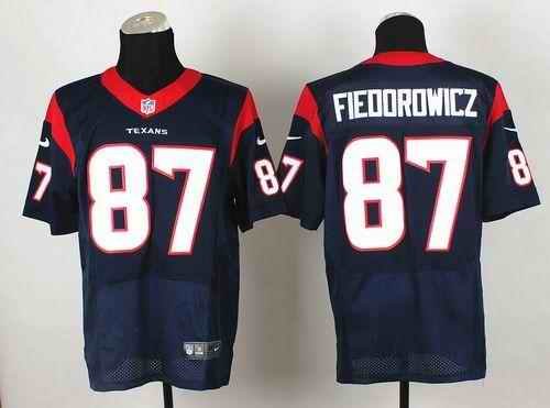 Nike Texans #87 C.J. Fiedorowicz Navy Blue Team Color Men's Stitched NFL Elite Jersey