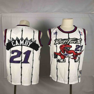 Men's Toronto Raptors #21 Marcus Camby White Swingman Stitched NBA Jersey