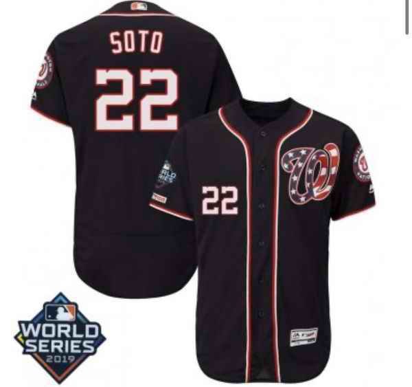 Men's Washington Nationals #22 Juan Soto Navy Flex Base Stitched MLB Jersey