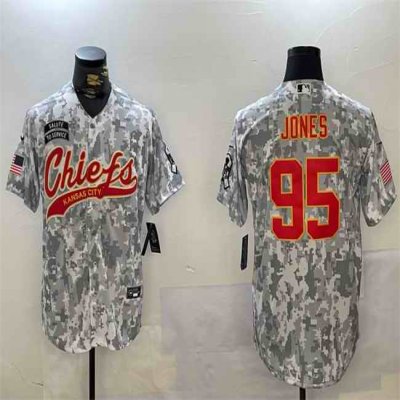 Men's Kansas City Chiefs #95 Chris Jones 2024 Arctic Camo Salute to Service Stitched Baseball Jersey