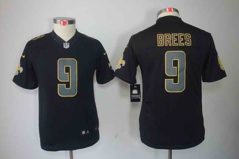 Youth New Orleans Saints #9 Drew Brees Black 2018 Impact Limited Stitched NFL Jersey