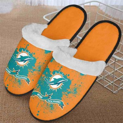 Men's Miami Dolphins Team Logo Staycation Slippers/Shoes(Pls check description for details) 001