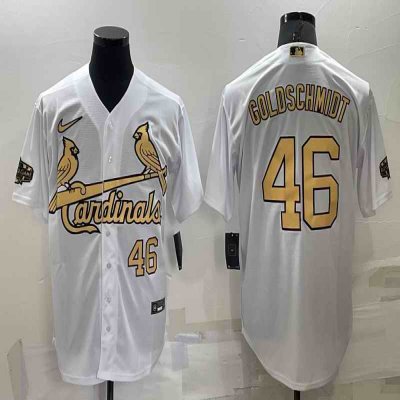 Men's St. Louis Cardinals #46 Paul Goldschmidt 2022 All-Star White Cool Base Stitched Baseball Jersey