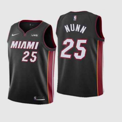 Men's Miami Heat #25 Kendrick Nunn Black Stitched NBA Jersey