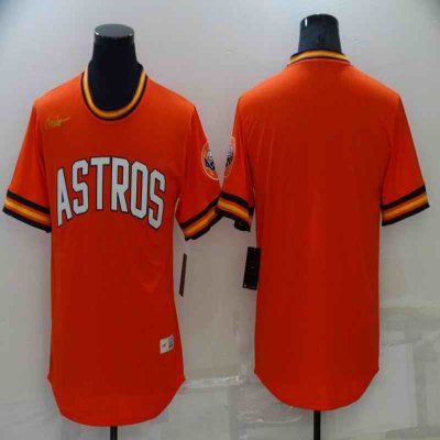 Men's Houston Astros Blank Orange Cool Base Stitched Jersey