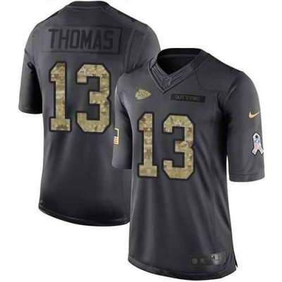 Nike Chiefs #13 De'Anthony Thomas Black Men's Stitched NFL Limited 2016 Salute to Service Jersey