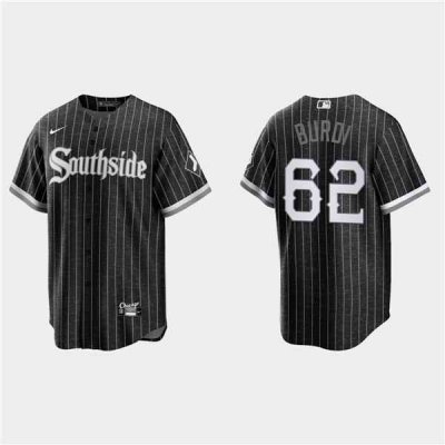 Men's Chicago White Sox #62 Zack Burdi Black 2021 City Connect Cool Base Stitched Jersey