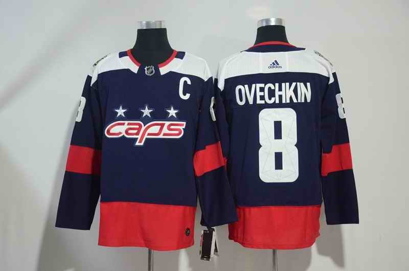 Men's Adidas Washington Capitals #8 Alexander Ovechkin Navy 2018 NHL Stadium Series Authentic Pro Stitched NHL Jersey