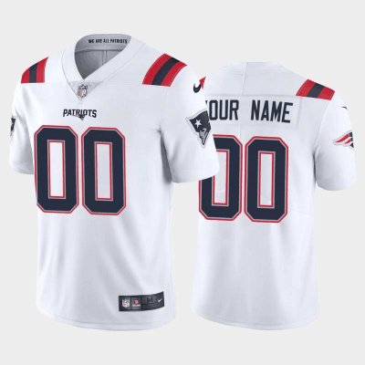 Men's New England Patriots Customized New White Vapor Untouchable Stitched Limited Jersey