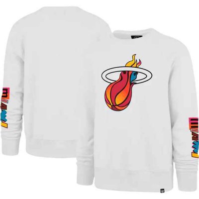 Men's Miami Heat '47 White 2022/23 City Edition Two-Peat Headline Pullover Sweatshirt