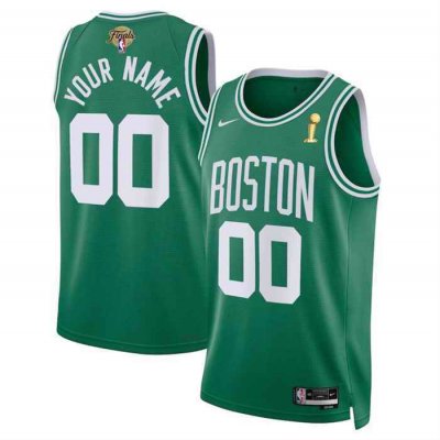 Men's Boston Celtics Active Player Custom Kelly Green 2024 Finals Champions Icon Edition Stitched Basketball Jersey