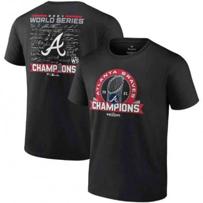 Men's Atlanta Braves 2021 Black World Series Champions Dream Team Roster Tri-Blend T-Shirt