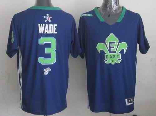 Heat #3 Dwyane Wade Navy Blue 2014 All Star Stitched NBA Jersey