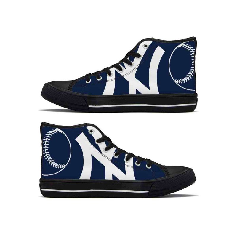 Men's New York Yankees High Top Canvas Sneakers 001