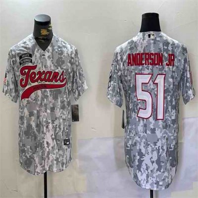 Men's Houston Texans #51 Will Anderson Jr 2024 Arctic Camo Salute to Service Stitched Baseball Jersey