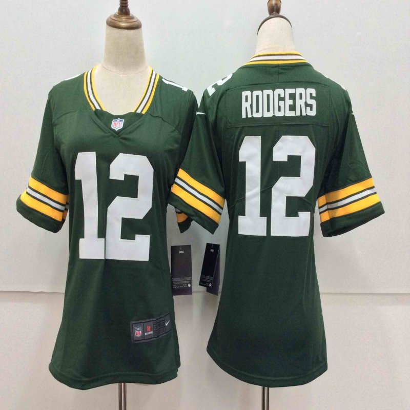 Women's Nike Green Bay Packers #12 Rodgers Green Limited Stitched NFL Jersey