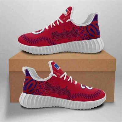 Women's Washington Nationals Mesh Knit Sneakers/Shoes 004