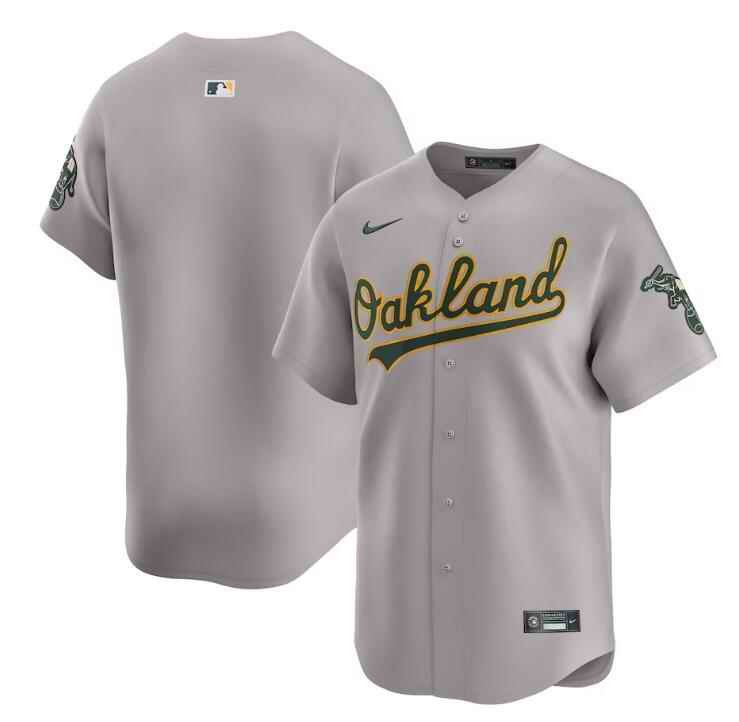 Men's Oakland Athletics Blank Grey Away Limited  Stitched Jersey