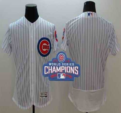 Cubs Blank White Flexbase Authentic Collection 2016 World Series Champions Stitched MLB Jersey