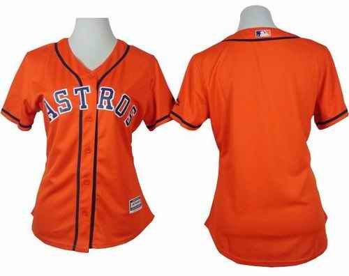 Astros Blank Orange Alternate Women's Stitched MLB Jersey