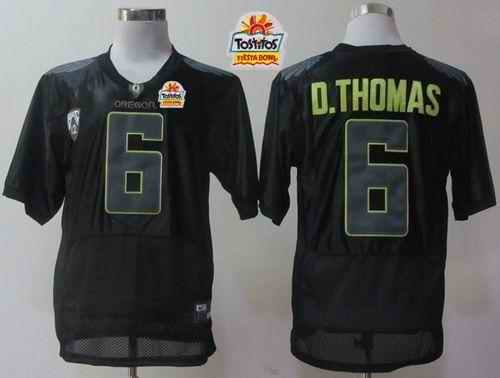 Ducks #6 De'Anthony Thomas Black Pro Combat Pac-12 Tostitos Fiesta Bowl Stitched NCAA Jersey