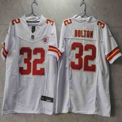 Men's Kansas City Chiefs #32 Nick Bolton White 2023 F.U.S.E. Vapor Untouchable Limited Stitched Jersey