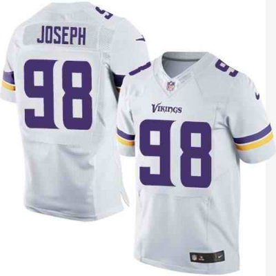 Nike Vikings #98 Linval Joseph White Men's Stitched NFL Elite Jersey