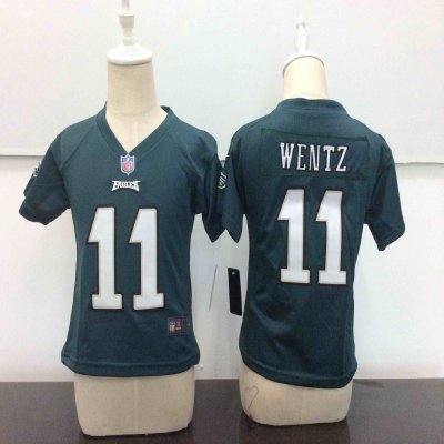 Toddler Nike Philadelphia Eagles #11 Carson Wentz Green Team Color Stitched NFL Jersey