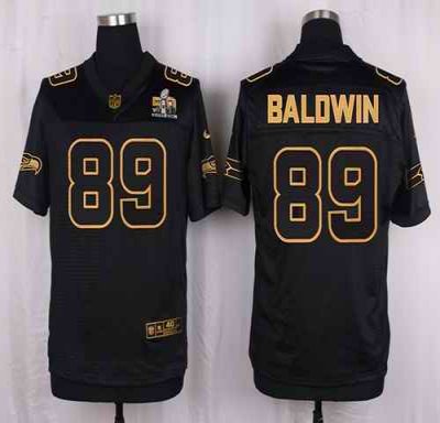 Nike Seahawks #89 Doug Baldwin Black Men's Stitched NFL Elite Pro Line Gold Collection Jersey