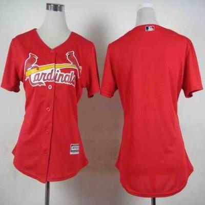 Cardinals Blank Red Fashion Women's Stitched MLB Jersey