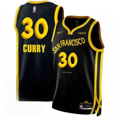 Men's Golden State Warriors #30 Stephen Curry Black 2023/24 City Edition Stitched Basketball Jersey